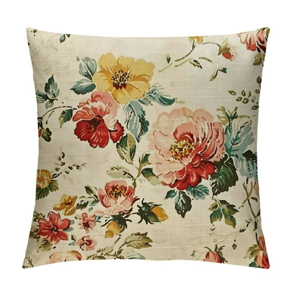 GOSMITH Spring Floral Throw Pillow Covers Outdoor Colorful Decorative Throw Pillow Covers Patio Couch Decor Throw Pillow Covers