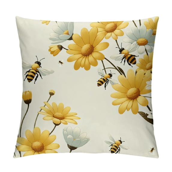 Leisuo Spring Pillow Cover Decorations Seasonal Summer Pillow Case Decor for Sofa Couch (Yellow)