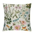 thumbnail image 1 of GOSMITH  Spring Pillow Covers Wild Flowers Botanical Plants Butterfly Decor for White Throw Pillows Covers Outdoor Farmhouse Pillow Covers Decor Couch Living Room, 1 of 5