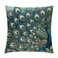 thumbnail image 1 of GOSMITH  Square Fabric Throw Pillow Cushion Cover Peacock Pattern Peacock Feathers Double Sides Various Size, 1 of 5