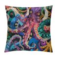 thumbnail image 1 of Leisuo Square Throw Pillow Covers Cartoon Funny Colorful Octopus Pattern Pillow Cases Decorative for Home Bedroom Sofa Pillowcases, 1 of 5