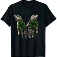 thumbnail image 1 of GOSMITH St Patrick's Day Skeleton Hand Holding Clover T-Shirt, 1 of 3