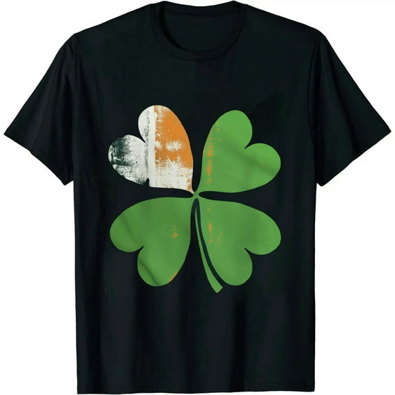 GOSMITH St Patricks Day Vintage Retro Irish Flag Shamrock Clover T-Shirt
