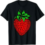 GOSMITH Strawberry T-Shirt Round Neck Short Sleeved Polyester Super Soft 140055-black