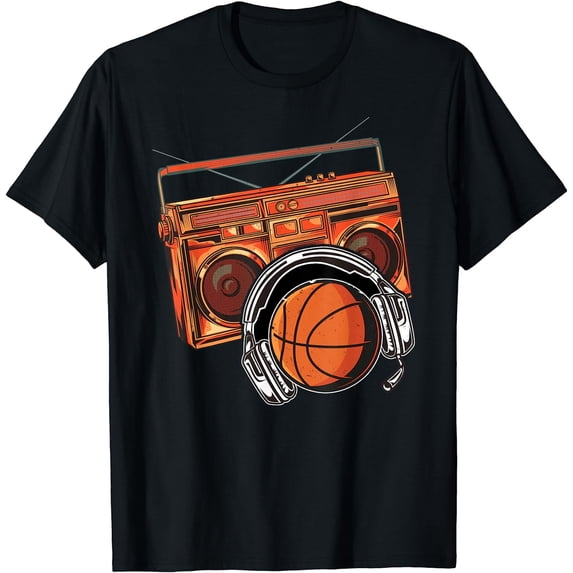 GOSMITH Street Basketball One On One Player Hip Hop Dj Music Box Fun T-Shirt 145156-black