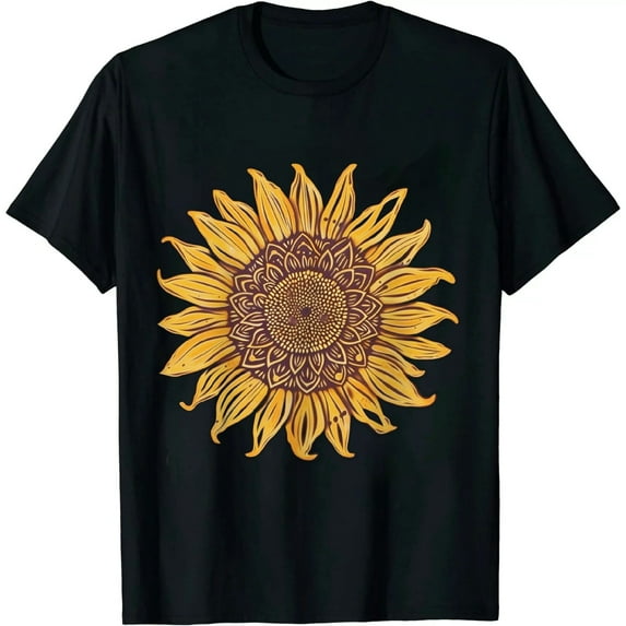 GOSMITH Sunflower Shirts for Women Flower Graphic Tees Shirts Inspirational Tees Casual Faith Shirt Tops