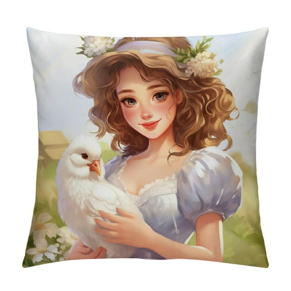 GOSMITH TUNW Girls Chicken Gifts Throw Pillows Cover, Chicken Gifts, Chicken Christmas Decor, Chicken Decor, Chicken Pillow Cases, Chicken Themed Gifts Decorative Pillowcase for Home Living Room