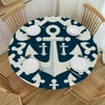thumbnail image 1 of GOSMITH Table Cloth Anchor Decorative Nautical Decor Square White, 1 of 7