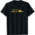 thumbnail image 1 of Leisuo Talk Less Smile More Quote T-Shirt Classic Fit Round Neck 100% Cotton black, 1 of 5