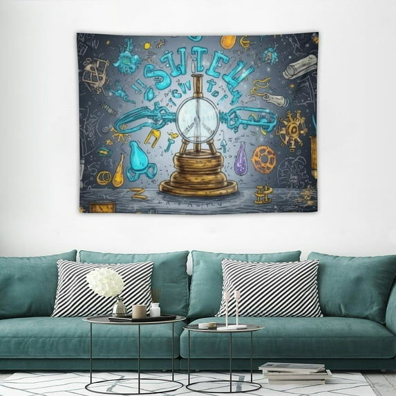 GOSMITH Tapestry Engraved in Old Sketch and Vintage Scientific Formulas Calculations Home Decor Wall Hanging for Living Room Bedroom Dorm 40x30 Inch