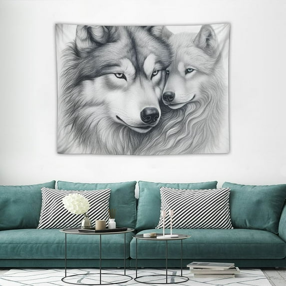 GOSMITH Tapestry Wolf Fabric Tapestry Wall Hanging for Room/Living Room/Dorm 40x30 Inch