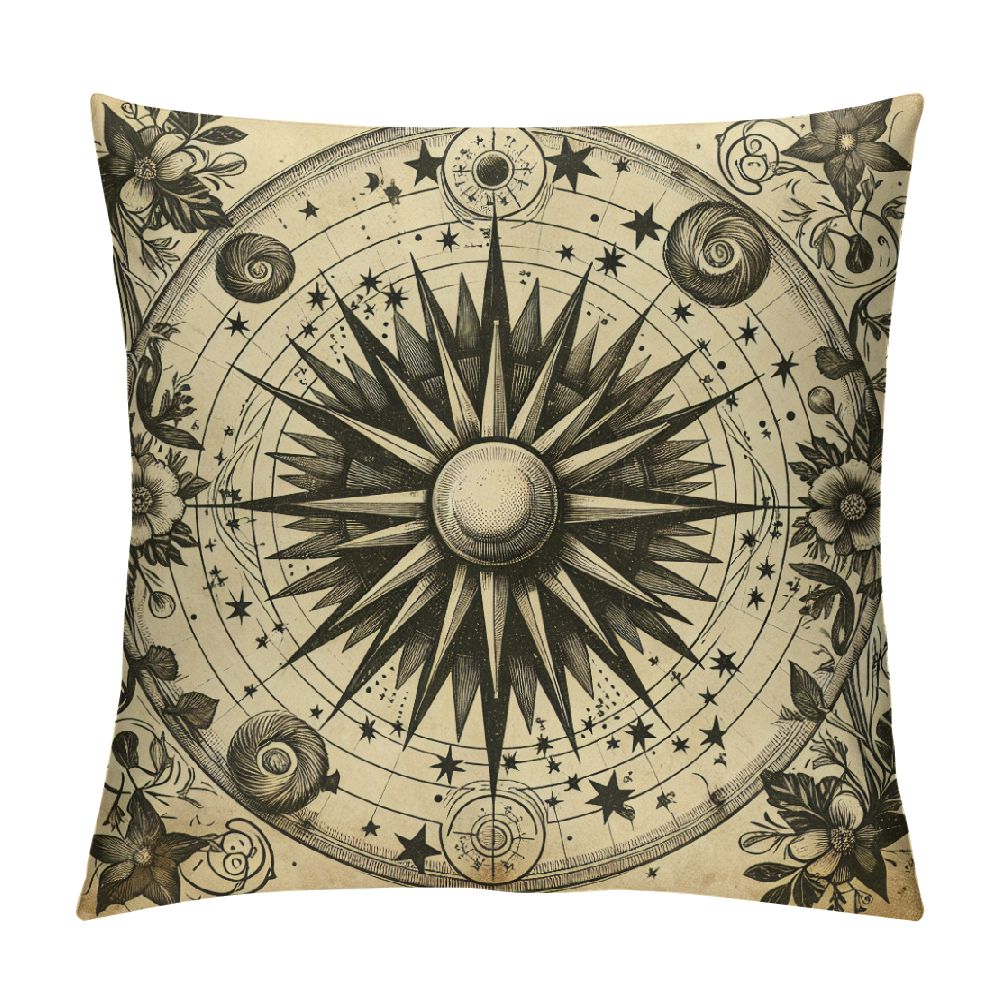 Witchy Cat Throw Pillow Covers Set Of 2 - 20x20 Inch Velvet, Celestial Moon & Stars Design, With Zipper