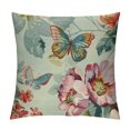 thumbnail image 1 of GOSMITH Teal Blue Floral and Butterfly Throw Pillow Cover Vintage Farmhouse Butterfly Flowers Decorative Pillows Cushion Covers Pillowcase Blue for Home Bedroom Sofa Chair Decor, 1 of 5