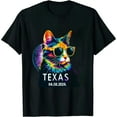 thumbnail image 1 of GOSMITH Texas Total Solar Eclipse 2024 Cat Solar Eclipse Glasses T-Shirt, 1 of 3