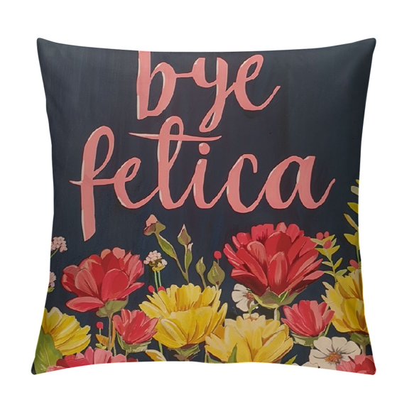 Leisuo Throw Pillow Case Flower Square Cushion Cover Standard Pillowcase for Men Women Home Decorative Sofa Armchair Bedroom Livingroom