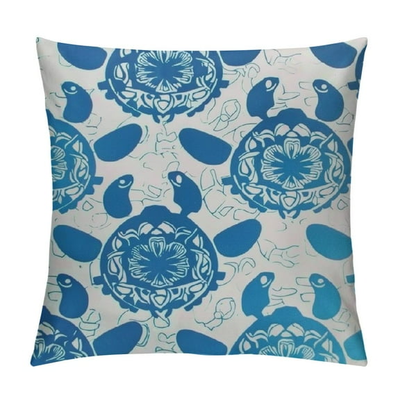 Leisuo Throw Pillow Case Sea Turtle Seamless Pattern,Decorative Home Cushion Cover Home Rectangle Pillowcases