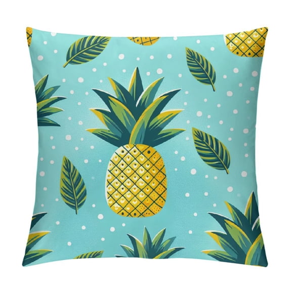 Leisuo  Throw Pillow Case Watercolor Pineapple Square Cushion Cover Standard Pillowcase for Men Women Home Decorative Sofa Armchair Bedroom Livingroom
