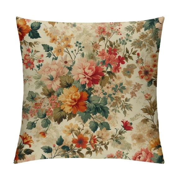 GOSMITH  Throw Pillow Cover Colorful Wildflowers Watercolor Floral Red Poppy Peony Daisy Nature Bright Rectangular Throw Pillow Covers for Couch Sofa Home Decor