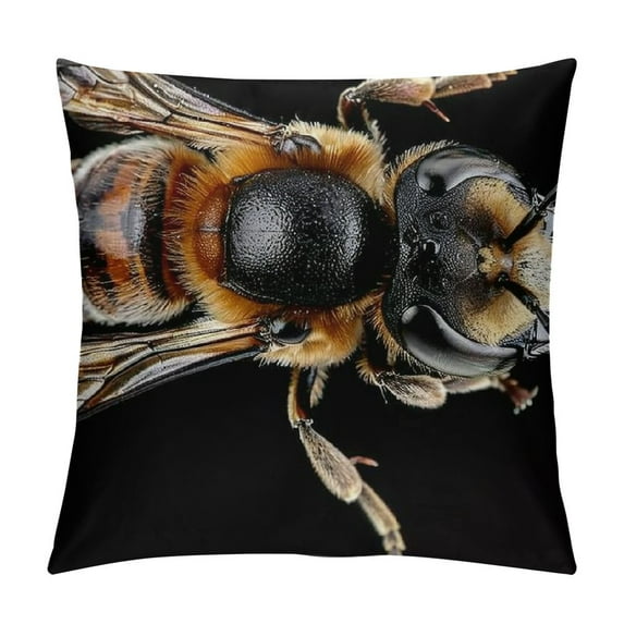 GOSMITH Throw Pillow Cover - Cuckoo Bee Insect Ma Cro Nature Wildlife Mounted White