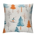 thumbnail image 1 of GOSMITH  Throw Pillow Cover Home Sofa Living Room Hidden Zipper Decor Square Ski People Skiing Snowing Pattern Background Illustration Decorative Cushion Cover Pillowcase, 1 of 5