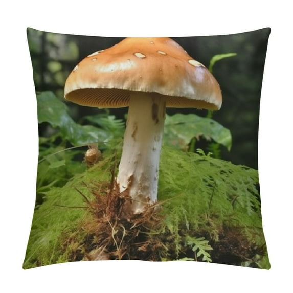 GOSMITH Throw Pillow Cover Mushroom Disc Fungus Forest Screen Fungus 1