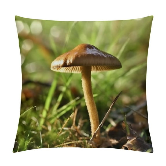 GOSMITH Throw Pillow Cover - Mushroom Fungus Autumn Forest Fungi Wild Fall