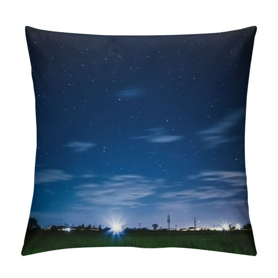 GOSMITH Throw Pillow Cover Night City City at Night City Night Skyline