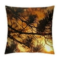 thumbnail image 1 of GOSMITH Throw Pillow Cover - Sunrise Aesthetic Lark Sun Branches Forest White, 1 of 5