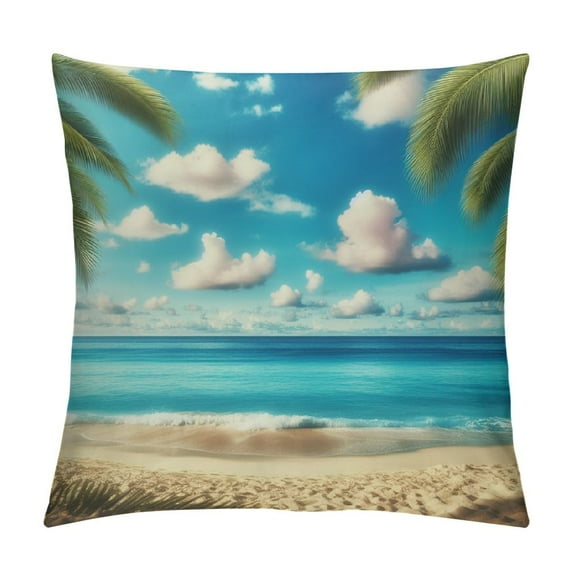 GOSMITH Throw Pillow Cover Tropical Palm Tree Summer Holiday Outdoor Ocean Tree Leaf Beach Exotic Decor Lumbar Pillow Case Cushion for Sofa Couch Bed