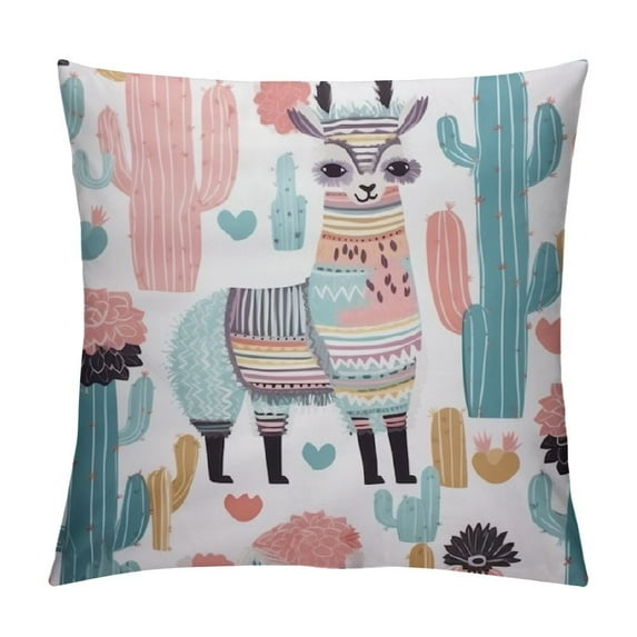 Leisuo Throw Pillow Cover with Animal Desert Square Decorative Cushion Case 12x20 Inches white
