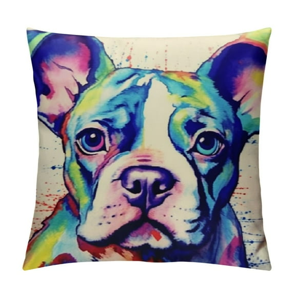 GOSMITH  Throw Pillow Covers Dog Art Watercolor Cushion Pillow Case Home Decor Pillowcase