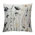 thumbnail image 1 of GOSMITH  Throw Pillow Covers -Flowers Modern Decorative Square Pillowcases, Ink Flower Style Cushion Covers for Living Room Bedroom Sofa Yard Indoors Home Decor, 1 of 5