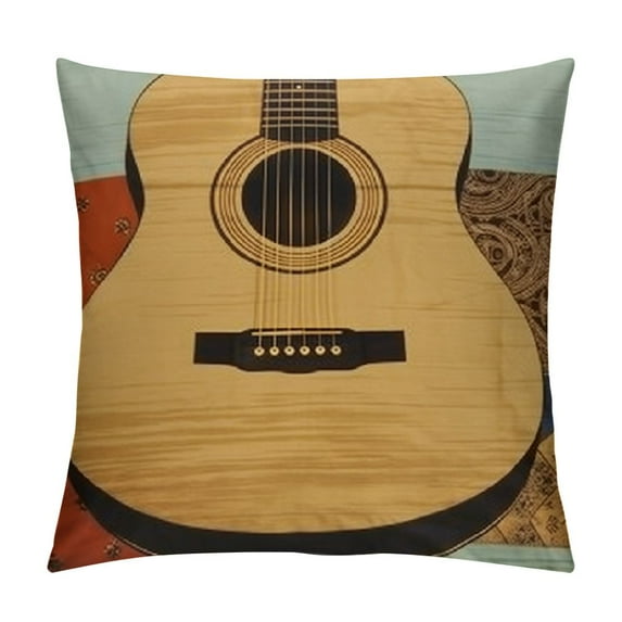 GOSMITH Throw Pillow Covers Guitar Music Speaks Messenger Electric Musician Where Words Fail Spruce Top Acoustic Decorative Pillow Cases Home Decor Square Pillowcases