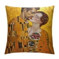 thumbnail image 1 of GOSMITH  Throw Pillow Covers Gustav Klimts The Kiss, Abstract Art Love Couple Accent Cushion Covers Decorative Pillowcase for Men Women, Livingroom Sofa Bed Pillows Covers  Golden, 1 of 5