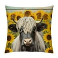 thumbnail image 1 of GOSMITH  Throw Pillow Covers Highland Cow with Sunflowers Cattle Design Square Pillowcase for Home Decor Sofa Car Bedroom Pillow case, 1 of 5