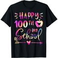 thumbnail image 1 of GOSMITH Tie Dye Happy 100th Day Of School Teachers Students Kids T-Shirt black, 1 of 3