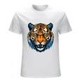 thumbnail image 1 of GOSMITH Tiger Head Men's Tee for Those Captivated by Tigers white, 1 of 5