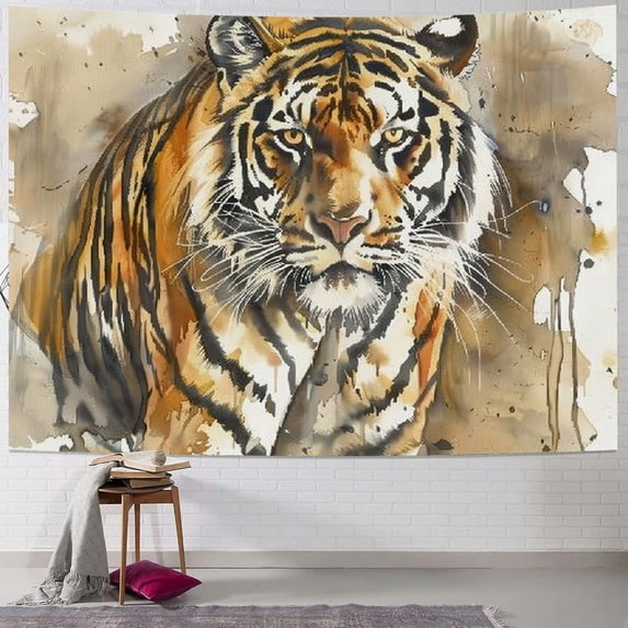 GOSMITH Tiger Tapestry, Animal Tapestry Wall Hanging, Aesthetic Tapestries Wall Art Home Decor for Bedroom Living Room Painting