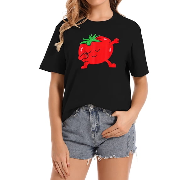 GOSMITH Tomato Dabbing Tomato Fruit Love Tomatoes T-Shirt white