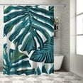 thumbnail image 1 of GOSMITH Tropical Leaf Palm Pattern Comfy Decorative Shower Curtain - Multiple Sizes White, 1 of 7