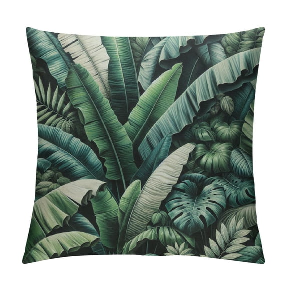 GOSMITH Tropical Leaves Throw Pillow Covers Green Palm Leaf Decorative Pillows Cushion Cases for Couch Sofa Bed Home Decor