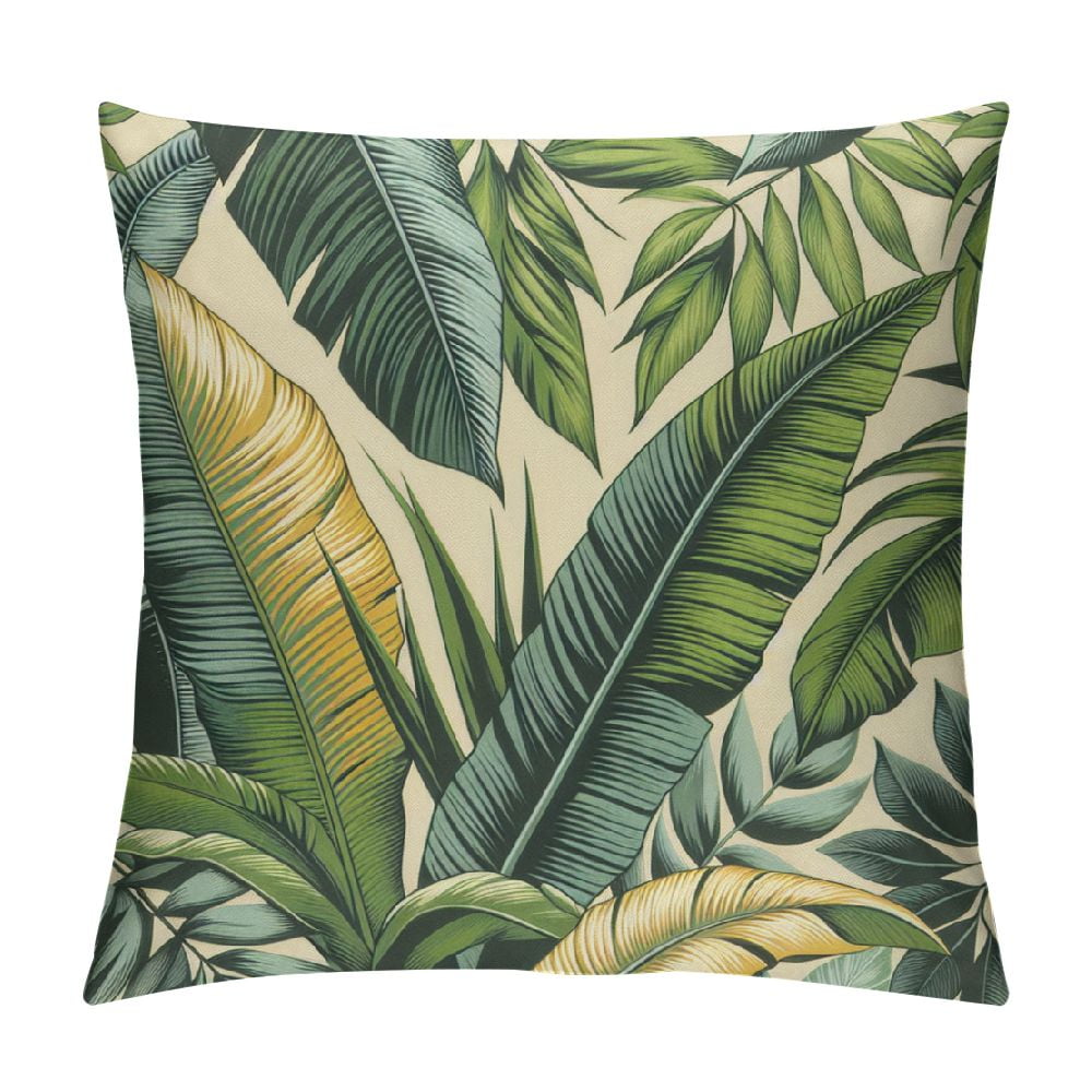 Tropical Leaves Premium Throw Pillow