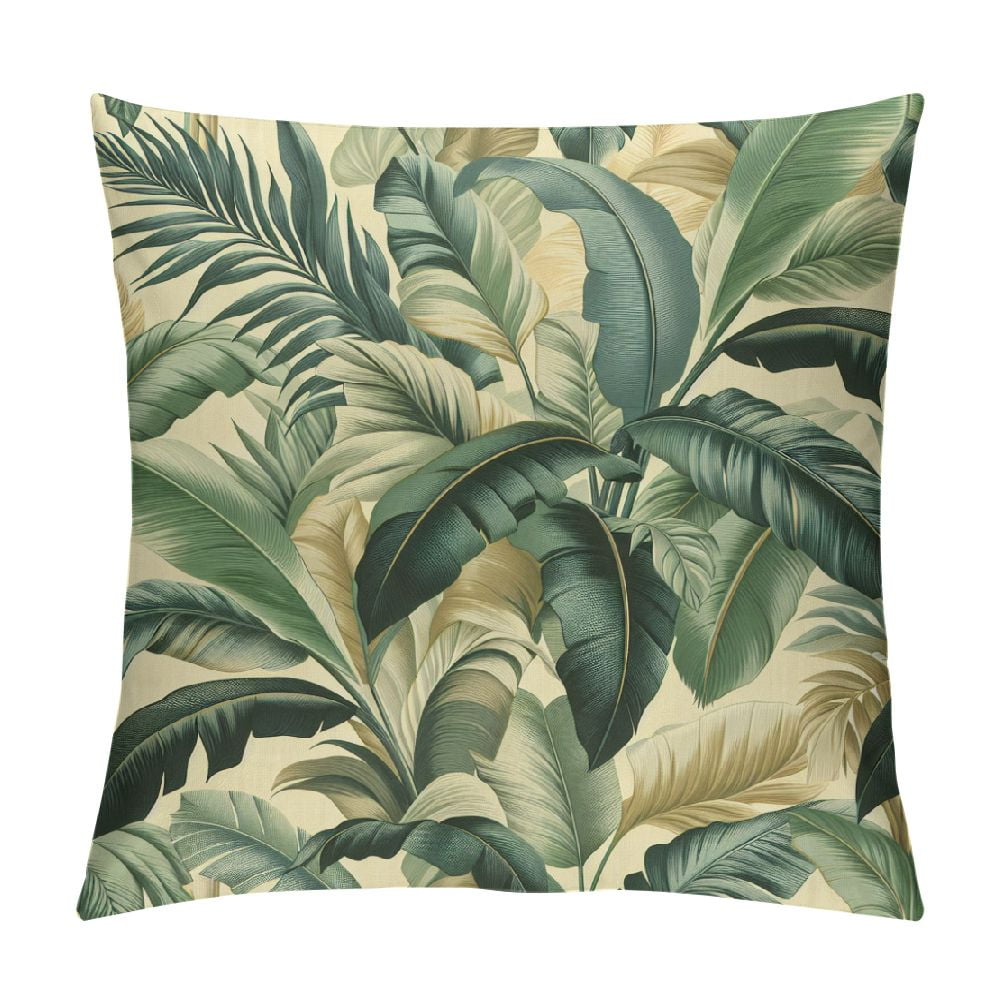 GOSMITH Tropical Palm Leaves Throw Pillow Case Cushion Covers Banana