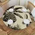 thumbnail image 1 of GOSMITH Tropical Summer Coconut Palm Banana Tree Green Leaf Round Tablecloth White, 1 of 7
