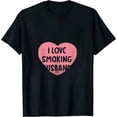 thumbnail image 1 of GOSMITH Unisex T-Shirt I Love My Smoking Husband Short Sleeve Round Neck T-Shirt Black black, 1 of 3