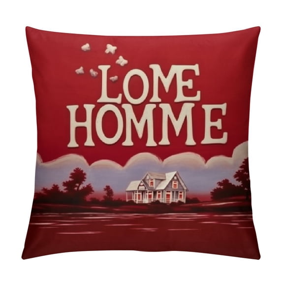 GOSMITH  Valentines Day Lumbar Pillow Cover Home Sweet Home Decorations Farmhouse Decorative Red Cushion Case for Sofa Couch Decor