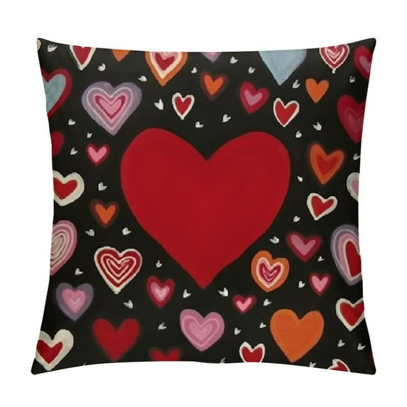 GOSMITH Valentines Day Pillow Cover Hearts Decoration Holiday Home Decorative Pillow Case for Sofa Couch Decor AA365-12