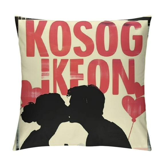 GOSMITH Valentines Day Pillow Covers - Spring Farmhouse Decor Buffalo Check Plaid Cushion Cover Case Pillow Zippered Square Pillowcase