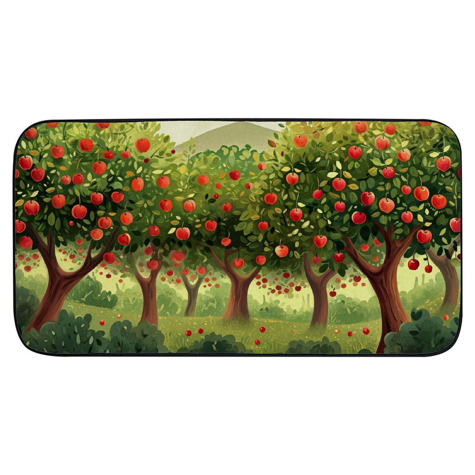 Tree Icon On Rug GOSMITH Vibrant Red and Green Imaginative Tree Shape Floor Mat Rug 19. ...