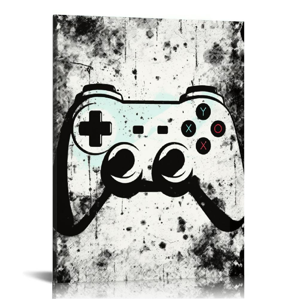 GOSMITH Video Game Canvas Wall Art Black and White Wall Art Gaming